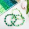 Green Clay Beads Kit – Heishi Beads, Clay Charms & Gold Spacers for Friendship Bracelets, Jewelry Making, Crafts, Concerts, Raves & Gifts